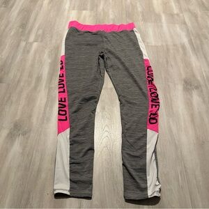 Body Instinct Gray Pink “LOVE” Leggings Sz 2X
